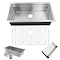 Nantucket Sinks 36In. Large Prep Station Single Bowl Stainless Steel Kitchen Sink with Compatible Accessories SR-PS-3620-16 - alternate 1